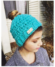 Crochet Messy Bun Hat - Ponytail Hat - Running Hat
