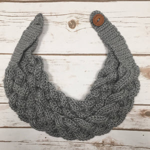 Double Layered Braided Cowl. Crochet Cowl. Braided Crochet Scarf.