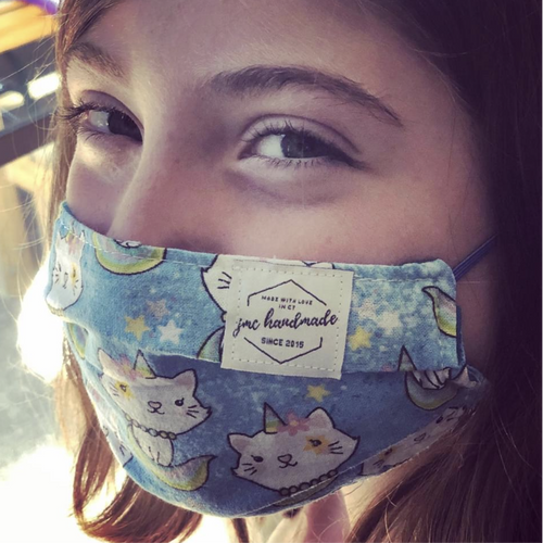 Caticorn print  Reusable Face Mask | Handmade Cotton shield