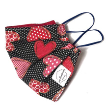 Hearts with polka dots Face Mask | Handmade Cotton shield
