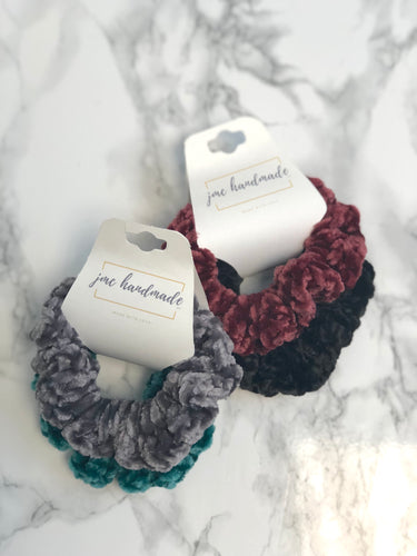 Crochet Velvet Hair Ties - Set of 2