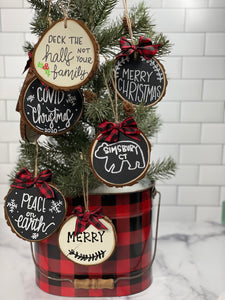 Wood Slice Ornament - Simsbury (with bear)!