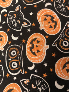 Cats and Pumpkins Print Reusable Face Mask | Handmade Cotton shield