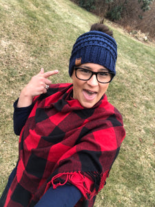 Messy Bun Becky Beanie - Crochet Ponytail Beanie