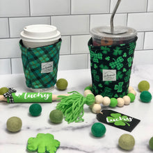 Shamrocks Print Iced Coffee Cozy | Drink Sleeve | St Patrick’s Day