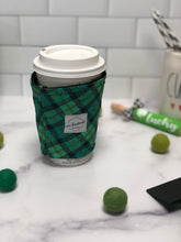Green Plaid Print Iced Coffee Cozy | Drink Sleeve | St Patrick’s Day