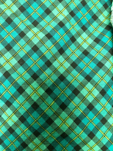 Green Plaid Face Mask | Handmade Cotton shield