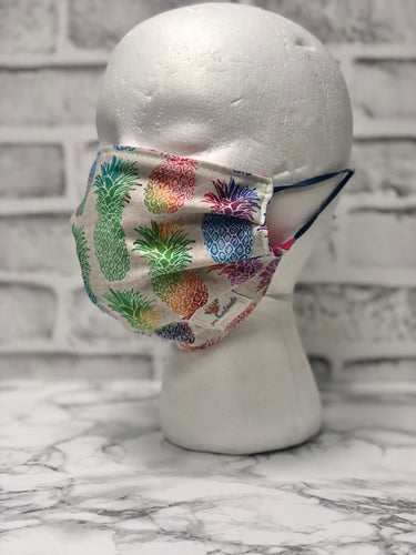 Pineapple Print  Reusable Face Mask | Handmade Cotton shield