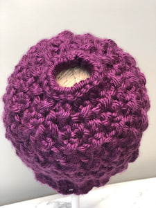 RTS Chunky Messy Bun Beanie | purple
