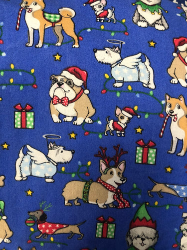 Holiday Dogs Print Face Mask | Handmade Cotton shield
