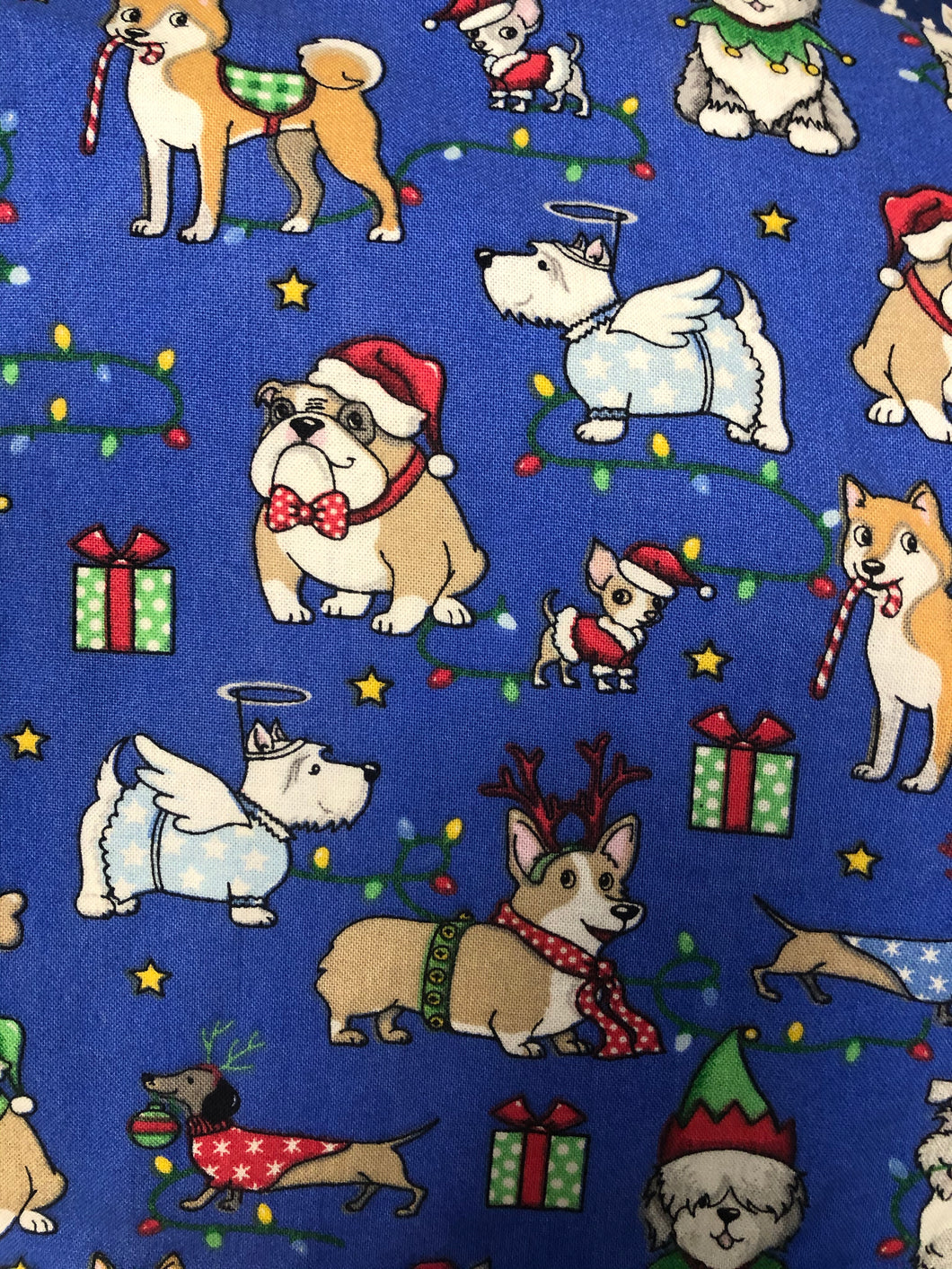 Holiday Dogs Print Face Mask | Handmade Cotton shield