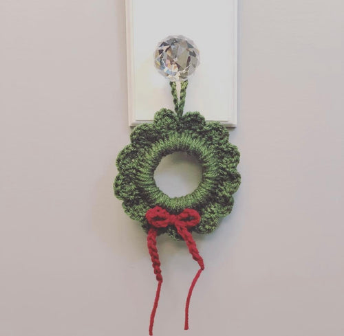 Crochet wreath ornament