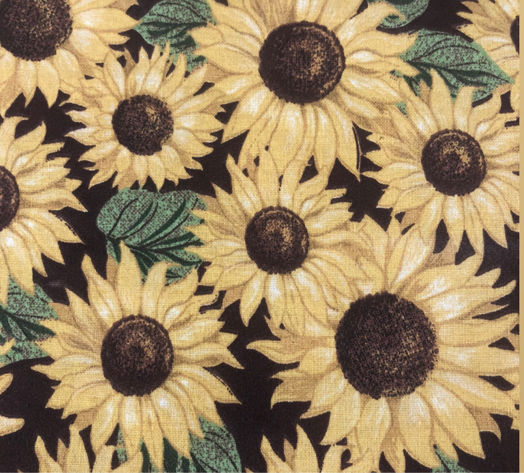 Sunflower Print Reusable Face Mask | Handmade Cotton shield