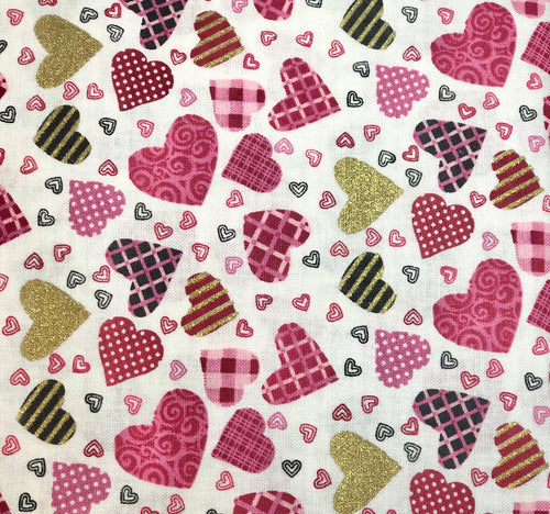 Patterned Hearts Face Mask | Handmade Cotton shield